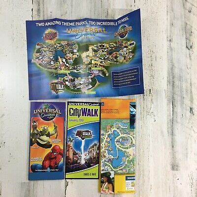 universal studios orlando theme park brochure lot  city walk sea world ebay