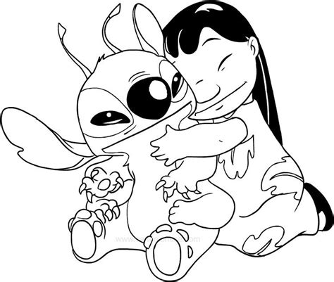 lilo  stitch hugging coloring pages lilo  stitch halloween art