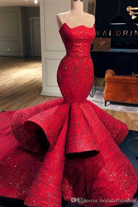 romantic red mermaid sweetheart satin formal evening dresses lace