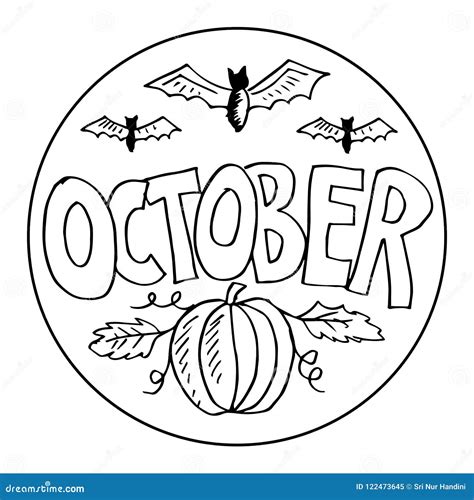 october coloring pages  kids stock vector illustration  holiday