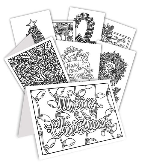 diy coloring christmas cards set   read  fold