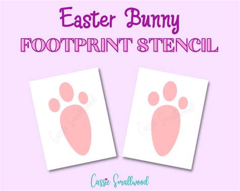printable easter bunny footprint stencil cassie smallwood