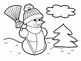Snowman Cute Coloring Pages Getcolorings sketch template