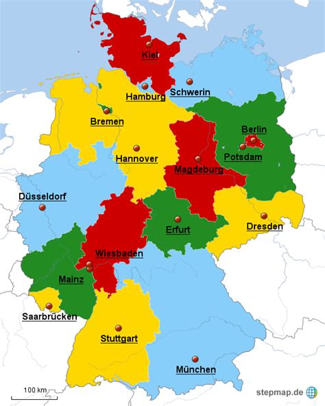 stepmap die deutschen bundeslaender landkarte fuer deutschland