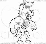 Lifeguard Horse Cartoon Outline Studly Clip Royalty Illustration Toonaday Rf Leishman Ron Clipart sketch template