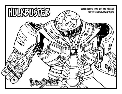 draw  hulkbuster iron man armor avengers infinity war