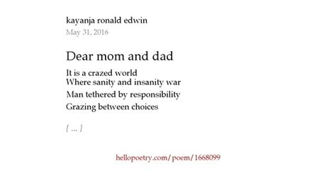 dear mom and dad by kayanja ronald edwin hello poetry