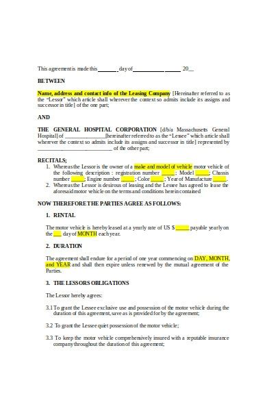 free 10 lease agreement templates in pdf ms word