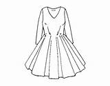 Skirt Dress Coloring Coloringcrew sketch template