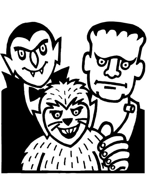 monsters coloring page  printable  halloween coloring