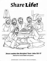 Jesus Feet Disciples Coloring Washing Washes Kids Bible Activities Pages Crafts School Craft Preschool Sunday Printable His Story Life Downloadable sketch template