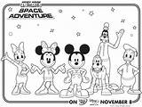Mickey Mouse Coloring Clubhouse Pages Space Adventure Club House Friends Disney Printable Minnie Kids Birthday Dvd Print Book Goofy Halloween sketch template