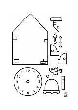 Clock Cuckoo Paper Printable Kids Navigation Post sketch template