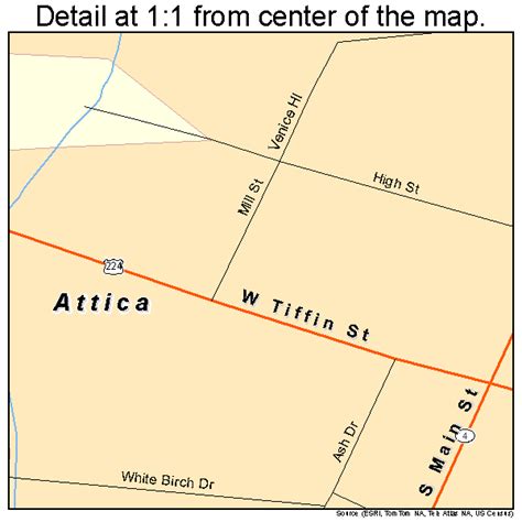 attica ohio street map