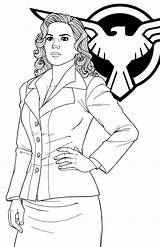 Carter Agent Peggy Jamiefayx Deviantart Coloring Pages Marvel Bucky Captain sketch template