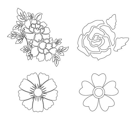 flower cut  printable stencil designs printable word searches