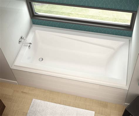 exhibit  acrylic drop   drain bathtub  white bath maax en