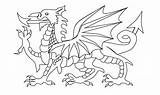Welsh Bigalbaloo Wales Wels Walijski Flaga Walii Dragons Drache Kolorowanka Grafika Weiß Draak Illustrationer sketch template