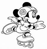 Skating Mouse Mickey Skate Rollerskating sketch template