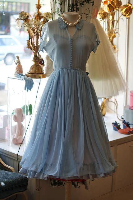 elegant   doll collar short sleeves blue chiffon vintage style