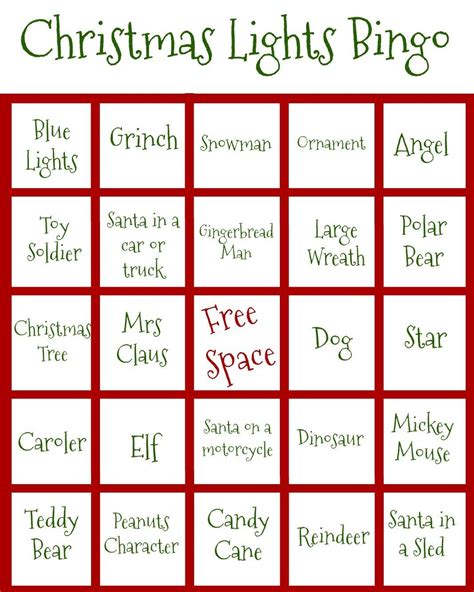 christmas lights bingo christmas lights christmas bingo frugal