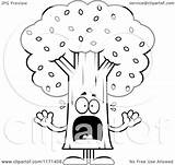 Screaming Tree Clipart Mascot Cartoon Outlined Coloring Vector Cory Thoman Royalty sketch template