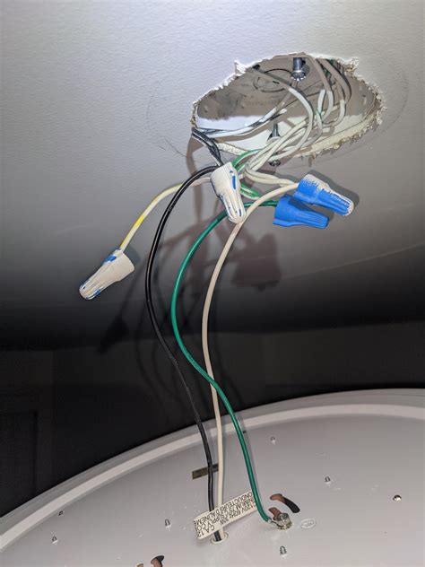 install  simple ceiling light connected  wires  shown   picture