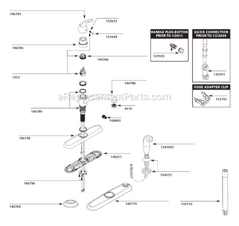 moen single lever kitchen faucet parts diagram wow blog