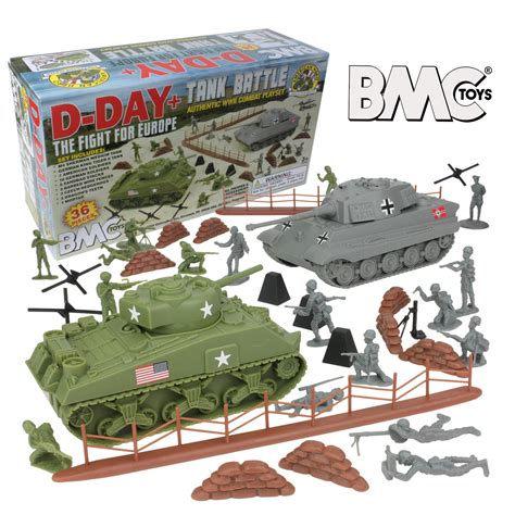 bmc ww  day tank battle pc plastic army men playset bmc toy soldier shop