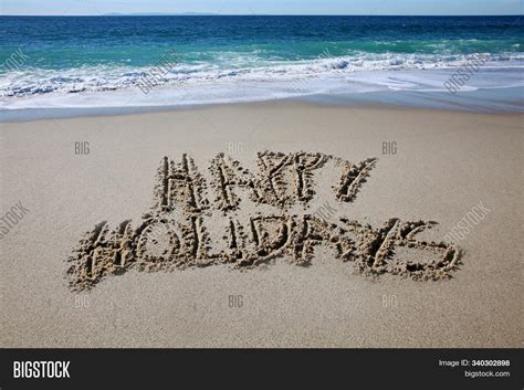 happy holidays written image photo  trial bigstock