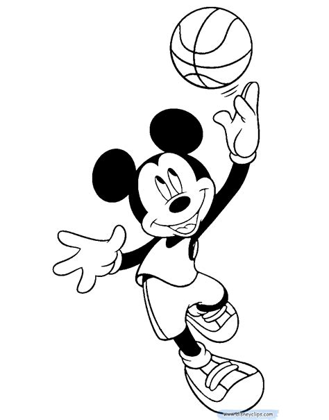 mickey mouse basketball coloring pages disneyclipscom