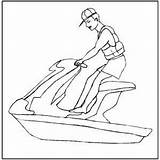 Coloring Jet Ski Pages Skiing Getcolorings Color Getdrawings sketch template