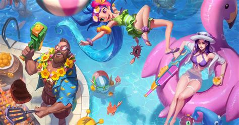 2018 Pool Party Skins Gangplank Caitlyn And Zoe Make A
