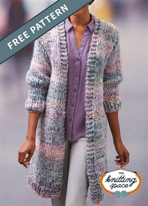 cozy knitted long cardigan  knitting pattern