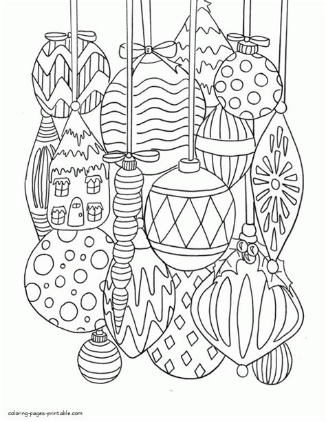christmas ornament coloring sheets  adults coloring pages