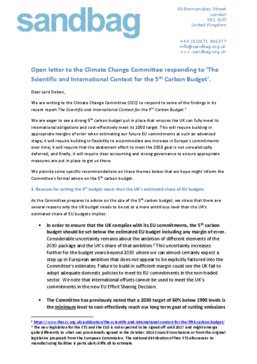 letter   climate change committee international context