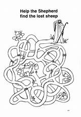 Sheep Lost Coloring Parable Pages Maze School Sunday Bible Shepherd Good Crafts Kids Activity Sheet Worksheet Children Billy Graham Clipart sketch template