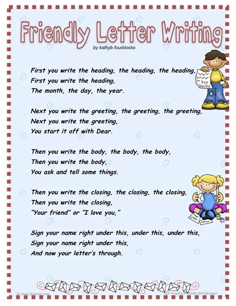 friendly letter   kids  letter templates