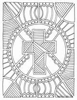 Coloring Pages Printable Doodle Religious Bible Cross Easter Religion Adults Adult Sheets Christian Jesus Kids Colouring Crafts Para Alley Color sketch template