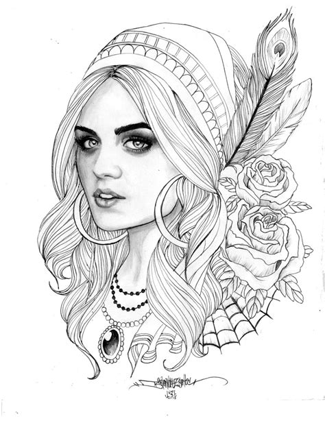 adult coloring pages beautiful women  xxx hot girl