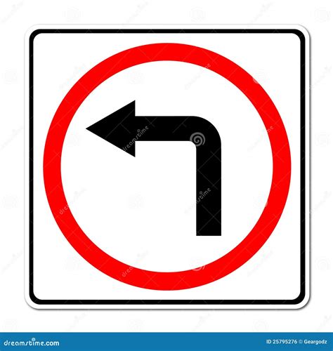 left turn road sign stock illustration illustration  speed