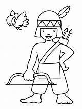 Indian Coloring Pages Children Drawing Kid Boy Little Popular Getdrawings Coloringhome sketch template