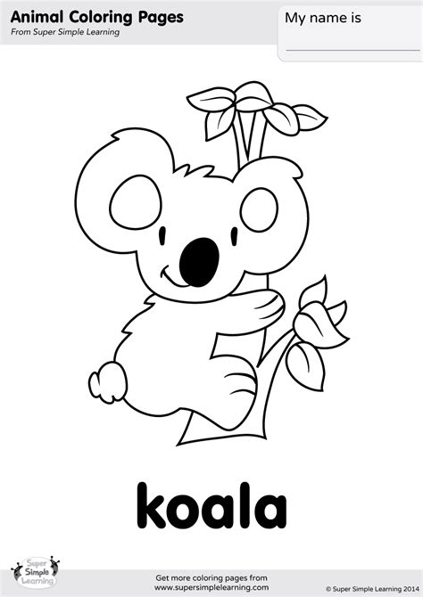 koala coloring page super simple