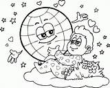 Earth Coloring Pages Loves Boy Printable Finished sketch template