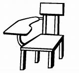Escolar Cadeira sketch template
