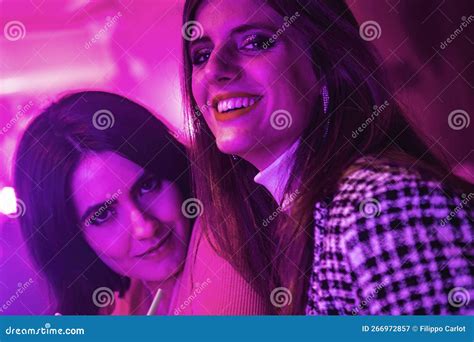 Couple Friends Girl In Nightclub Stock Image Image Of Girl Friends