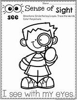 Senses Sight Sense Coloring Preschool Worksheets Five Activities Kids Planningplaytime Kindergarten Pages Preschoolers Playtime Planning Choose Board sketch template