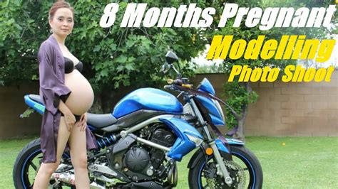 Pregnant Woman Motorcycle Photo Shoot Kawasaki Er 6n