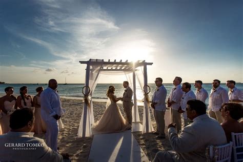 wedding ceremony   beach white sands  palm beach aruba