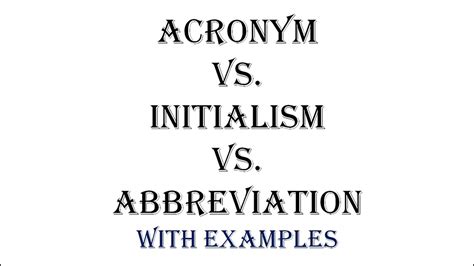 acronym  initialism  abbreviation youtube